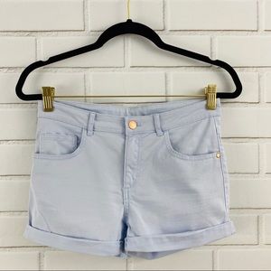 H&M Periwinkle Cuffed Hem Shorts